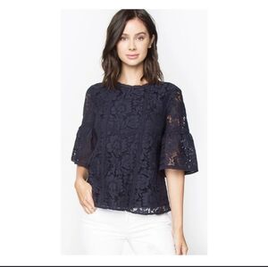 Navy Ginger G lace blouse